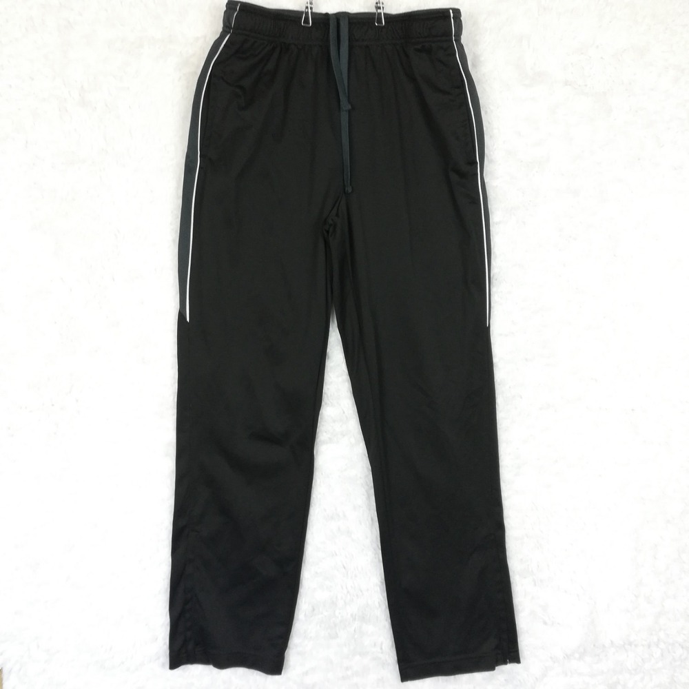 Athletic Works Mens Pants Training Rich Black Pull On Elastic Waist L
